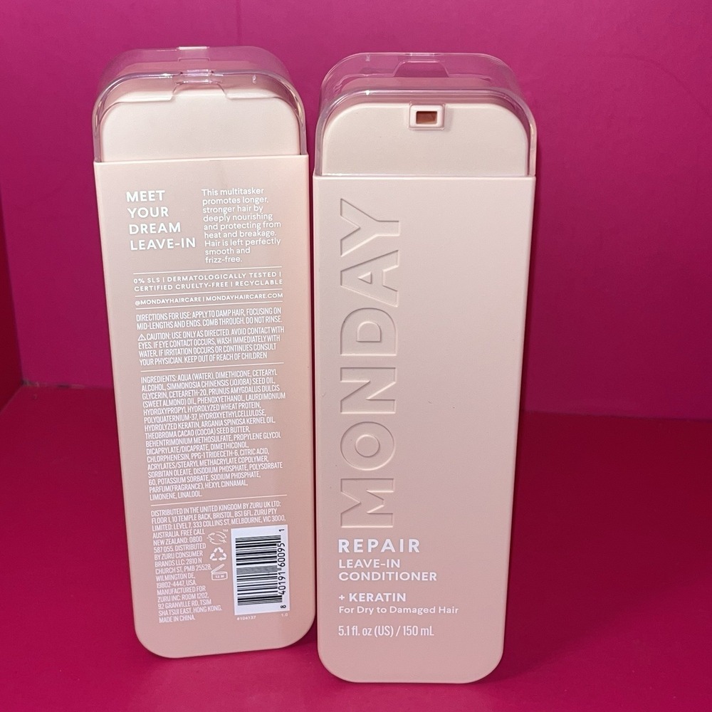 MONDAY HAIRCARE Repair Leave-in Conditioner + Keratin 5.1oz Each - Lot/2 Bottles